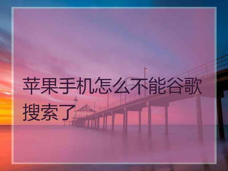 苹果手机怎么不能谷歌搜索了