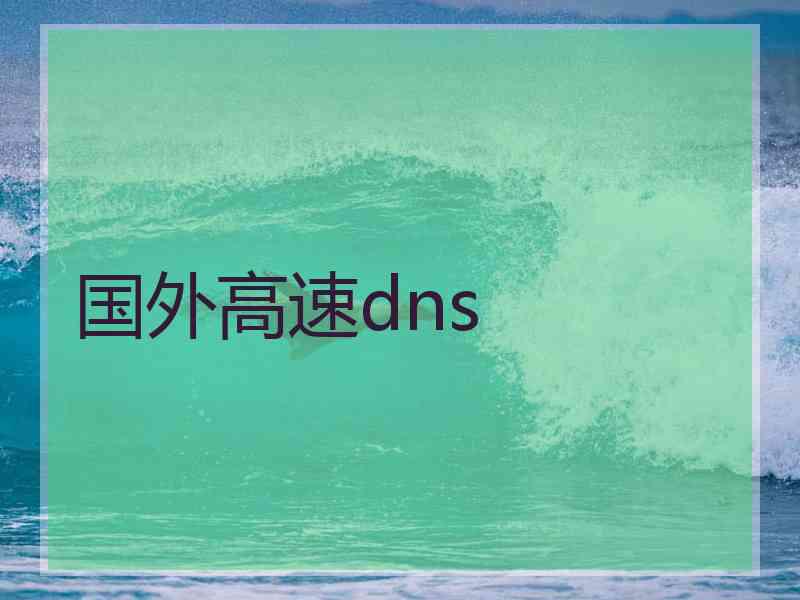 国外高速dns