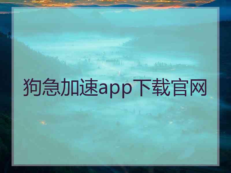 狗急加速app下载官网