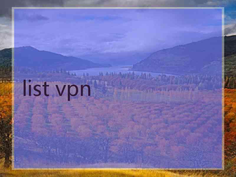 list vpn