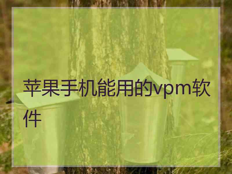 苹果手机能用的vpm软件