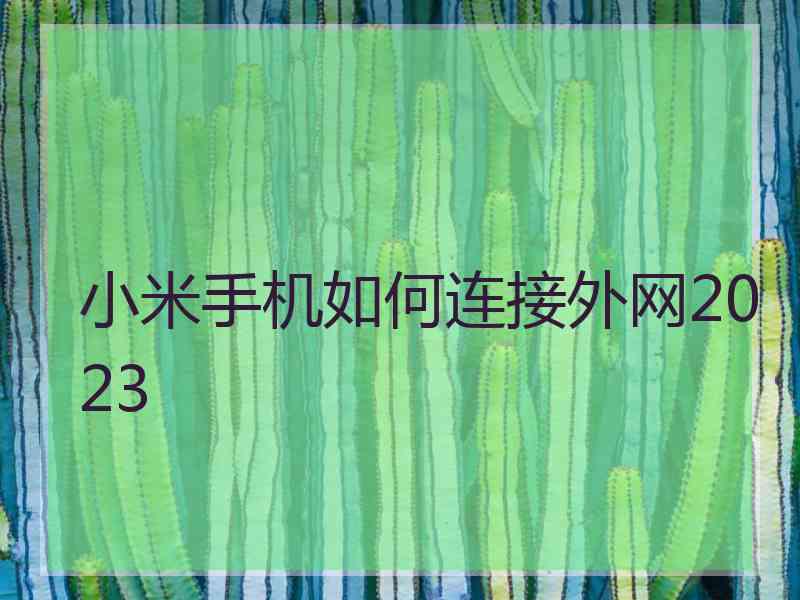 小米手机如何连接外网2023