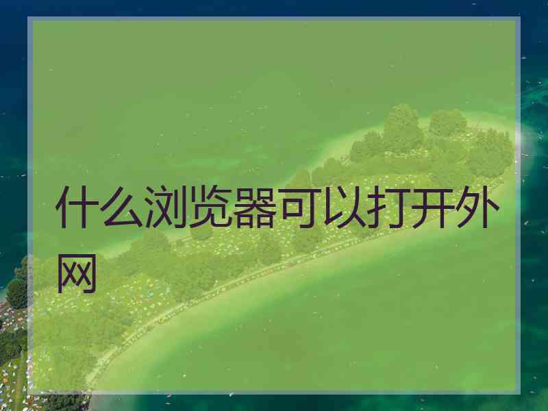 什么浏览器可以打开外网