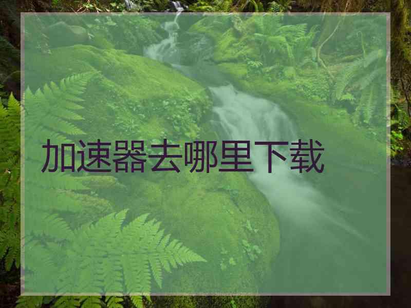 加速器去哪里下载