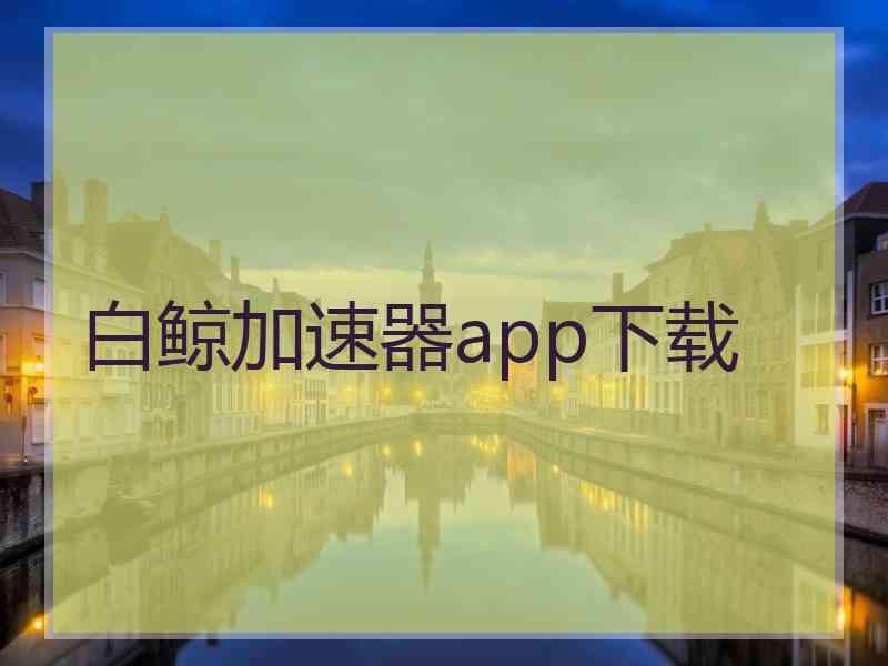 白鲸加速器app下载