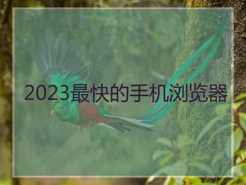 2023最快的手机浏览器