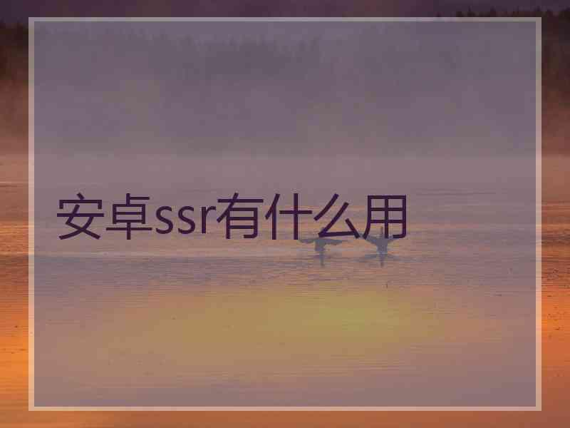 安卓ssr有什么用