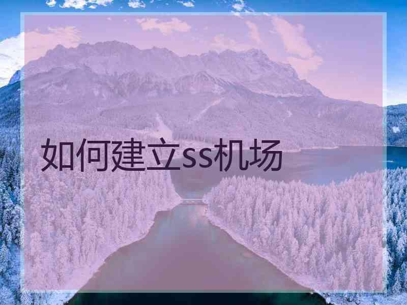 如何建立ss机场