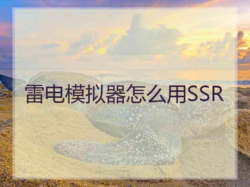 雷电模拟器怎么用SSR