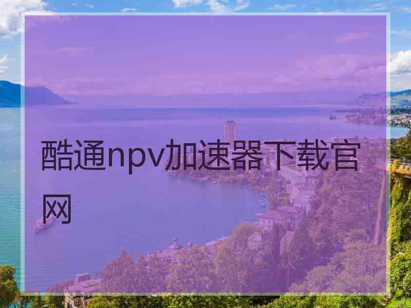 酷通npv加速器下载官网