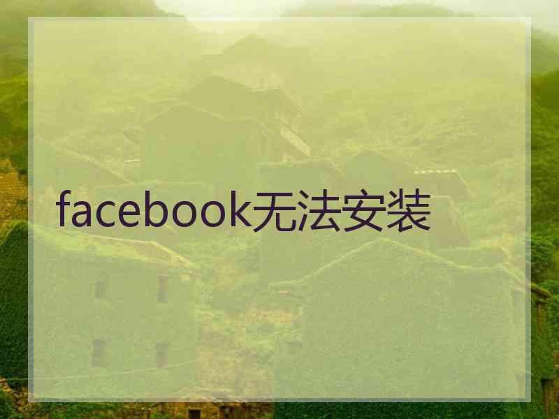 facebook无法安装