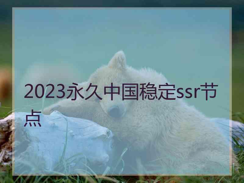 2023永久中国稳定ssr节点