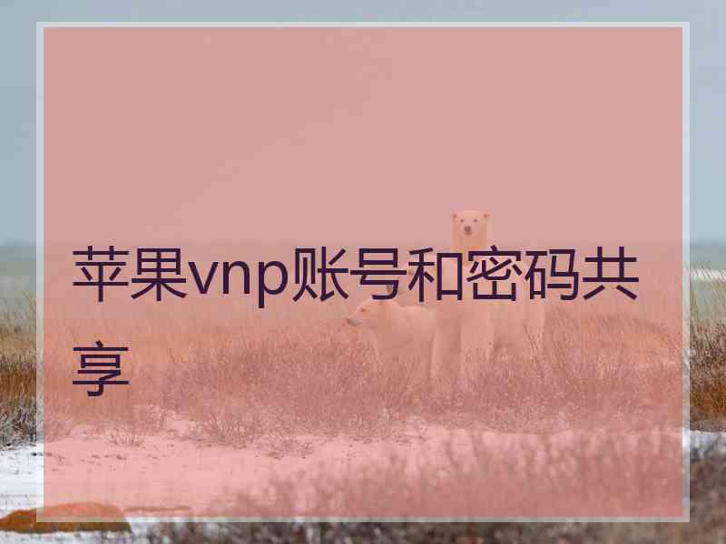 苹果vnp账号和密码共享