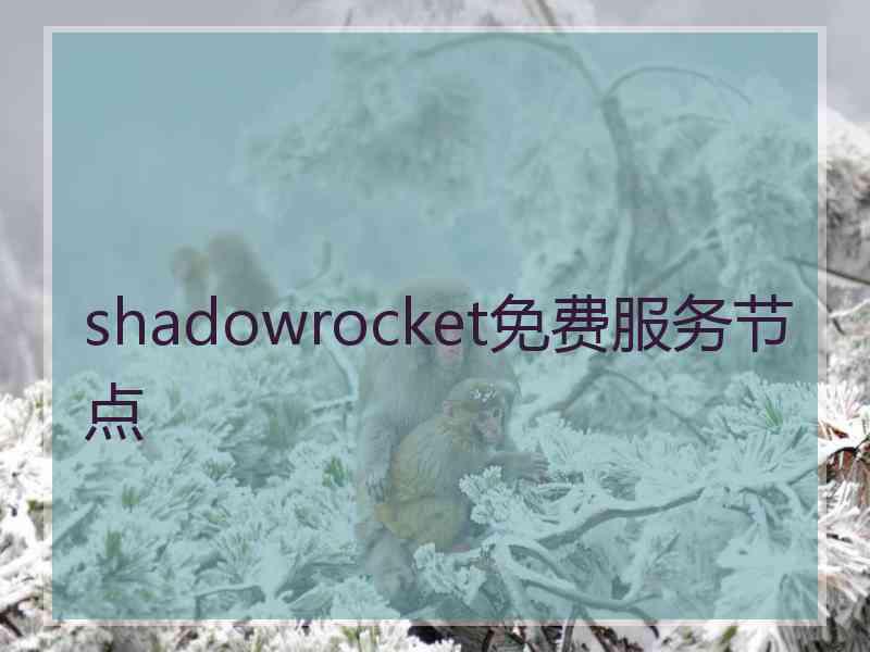 shadowrocket免费服务节点