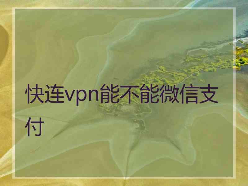 快连vpn能不能微信支付