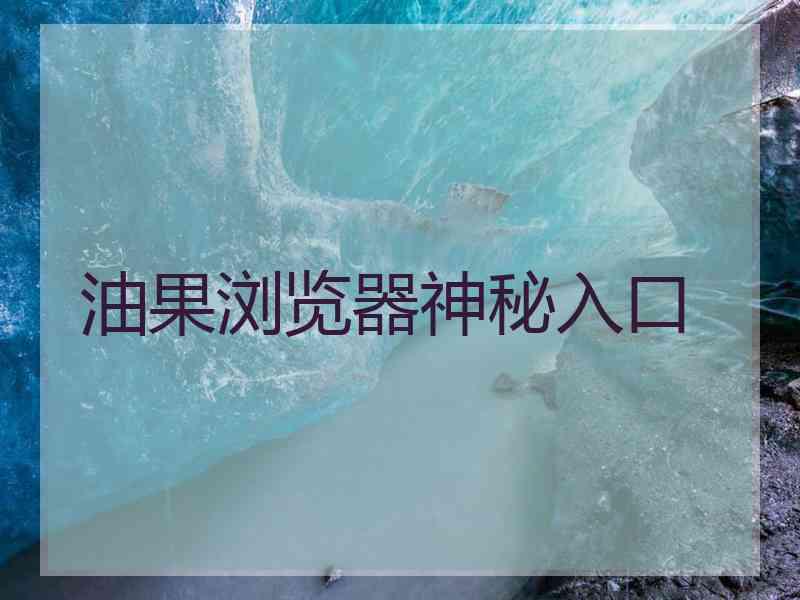 油果浏览器神秘入口