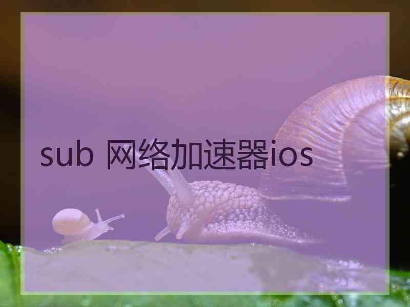 sub 网络加速器ios