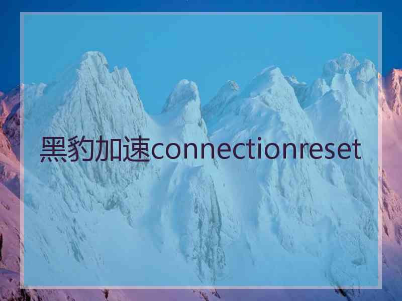 黑豹加速connectionreset