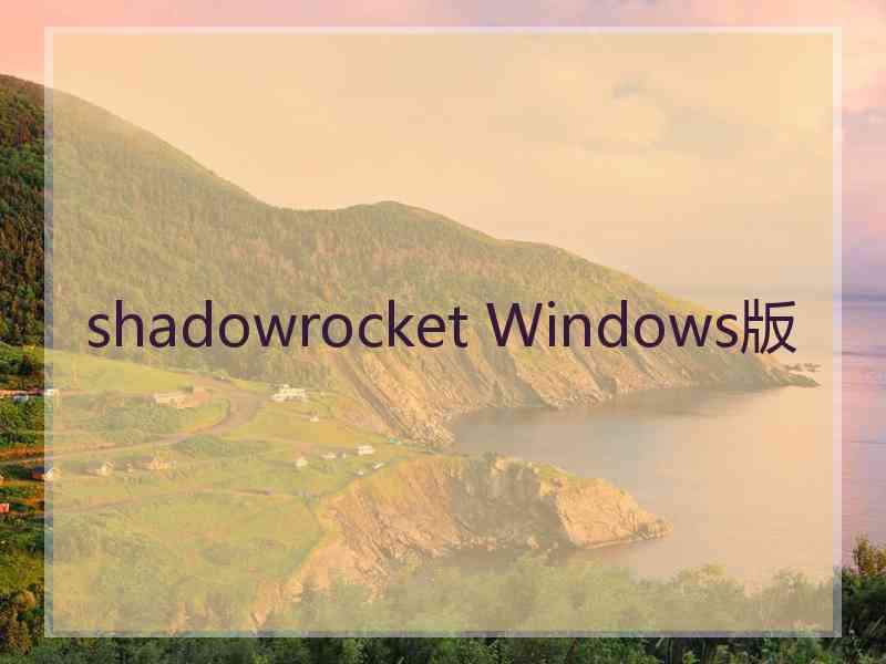 shadowrocket Windows版