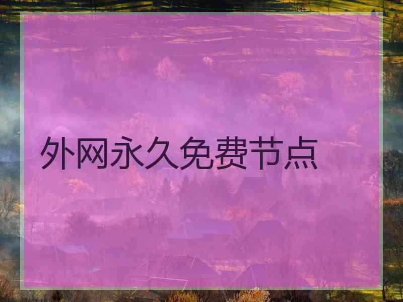 外网永久免费节点