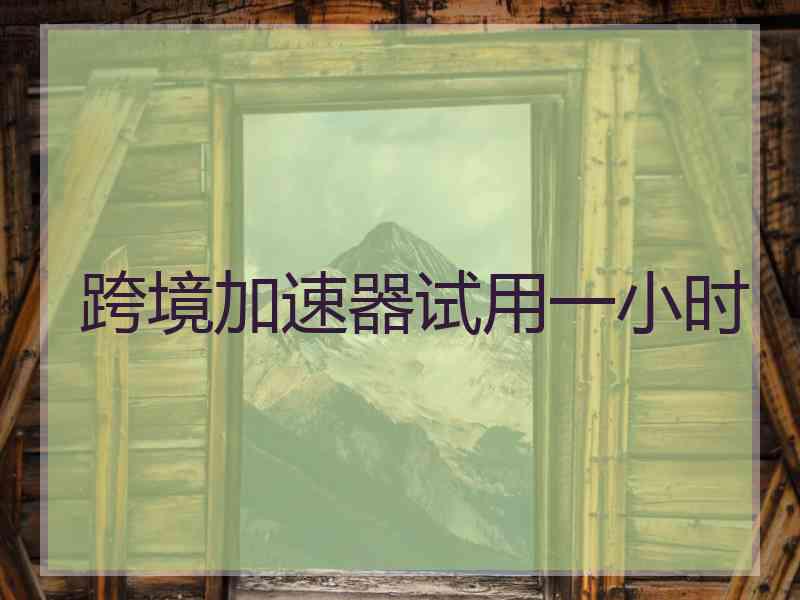 跨境加速器试用一小时